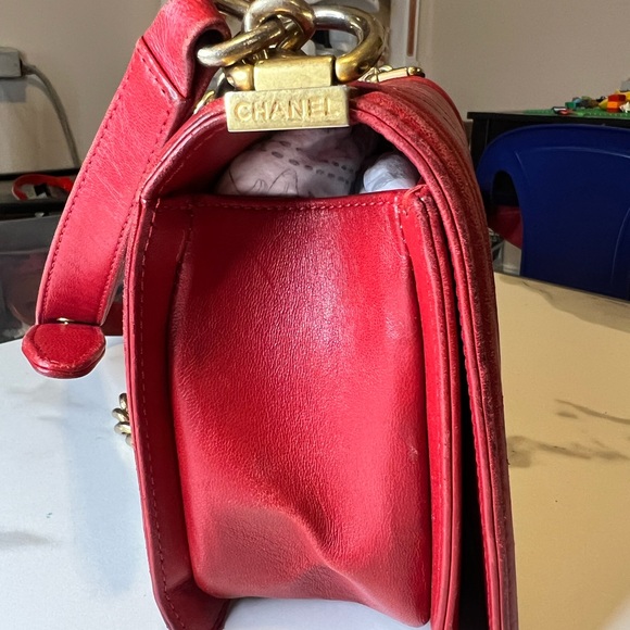 Chanel Boy bag Medium RED - Picture 4 of 8